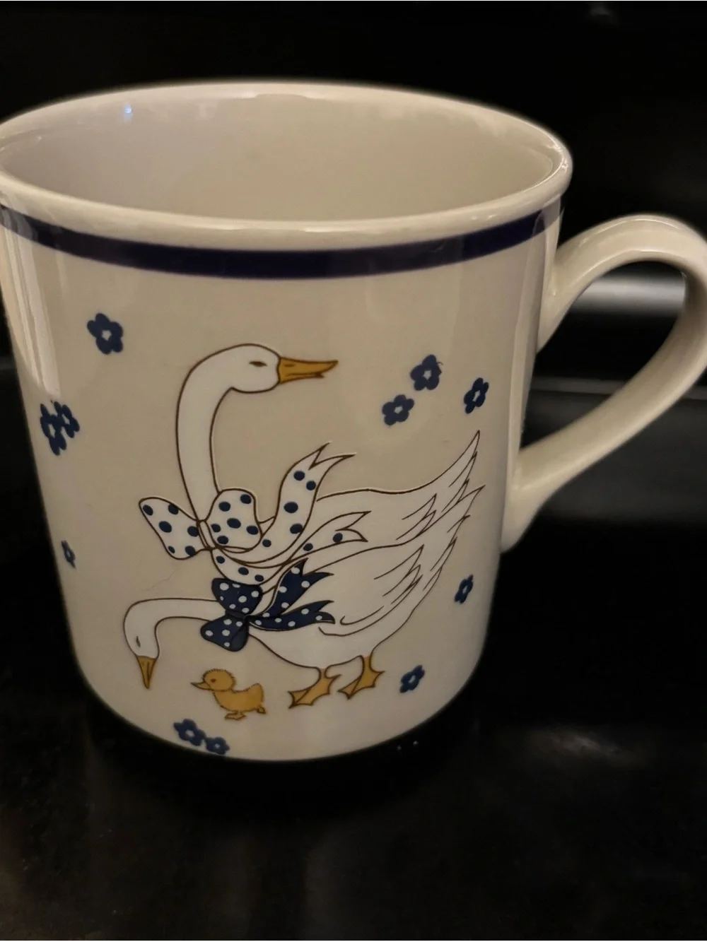 White goose Vtg plate coffee mug cottage core